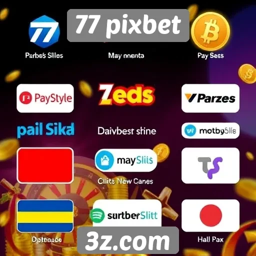 Variedade de métodos de pagamento no 77 pixbet
